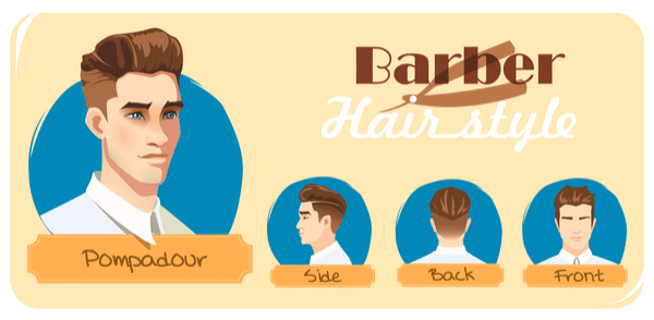 vector man hairstyle ,front, side, profile view of head character Stock  Vector Image & Art - Alamy